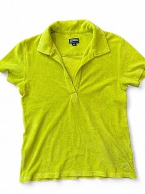 Vilebrequin Neon French Terry Cloth Womens Polo XS Tennis Prep Golf Summer 🍋‍🟩